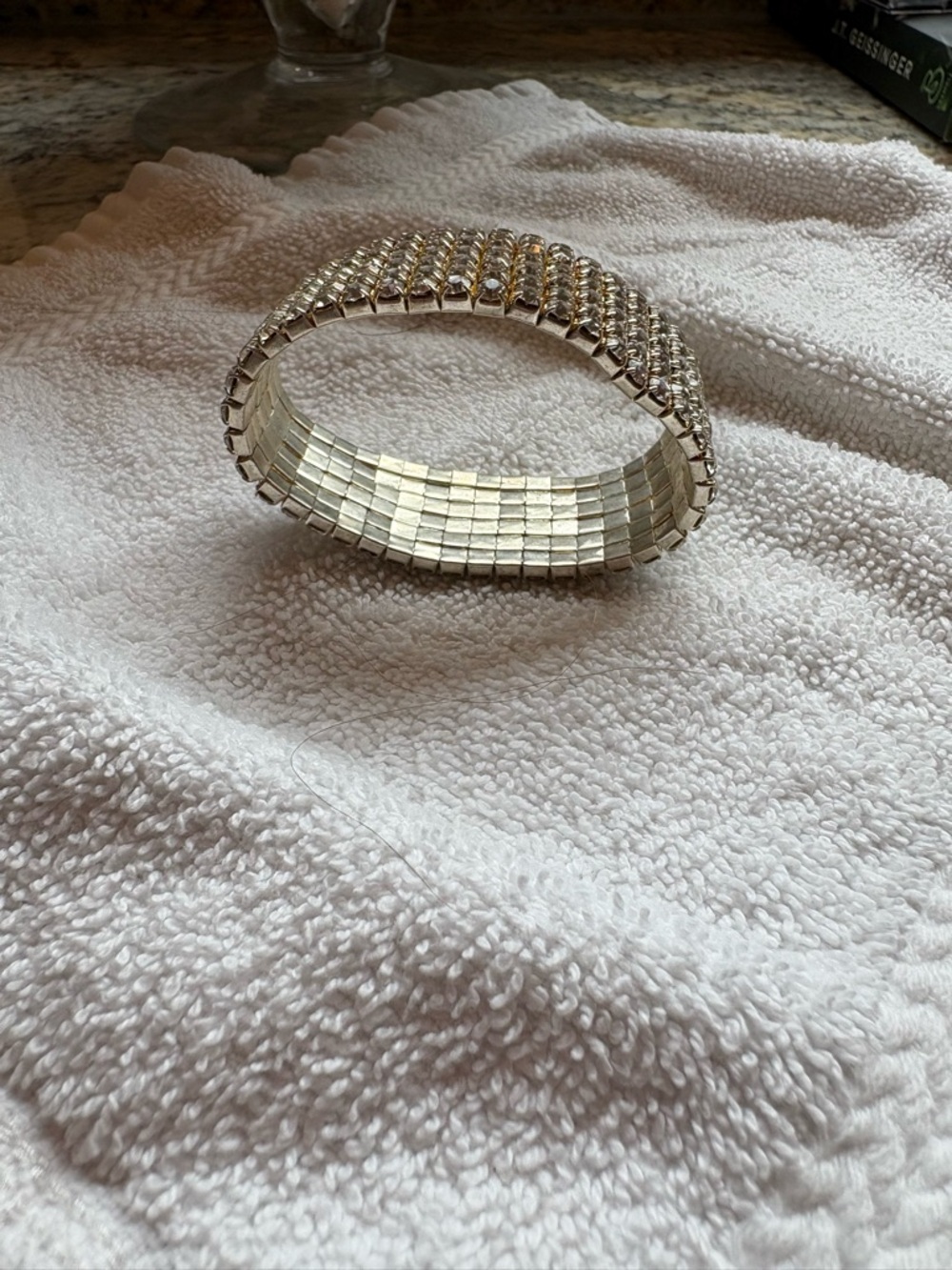 Silver Crystal Stretch Bracelet - Elegant Women's Jewelry
